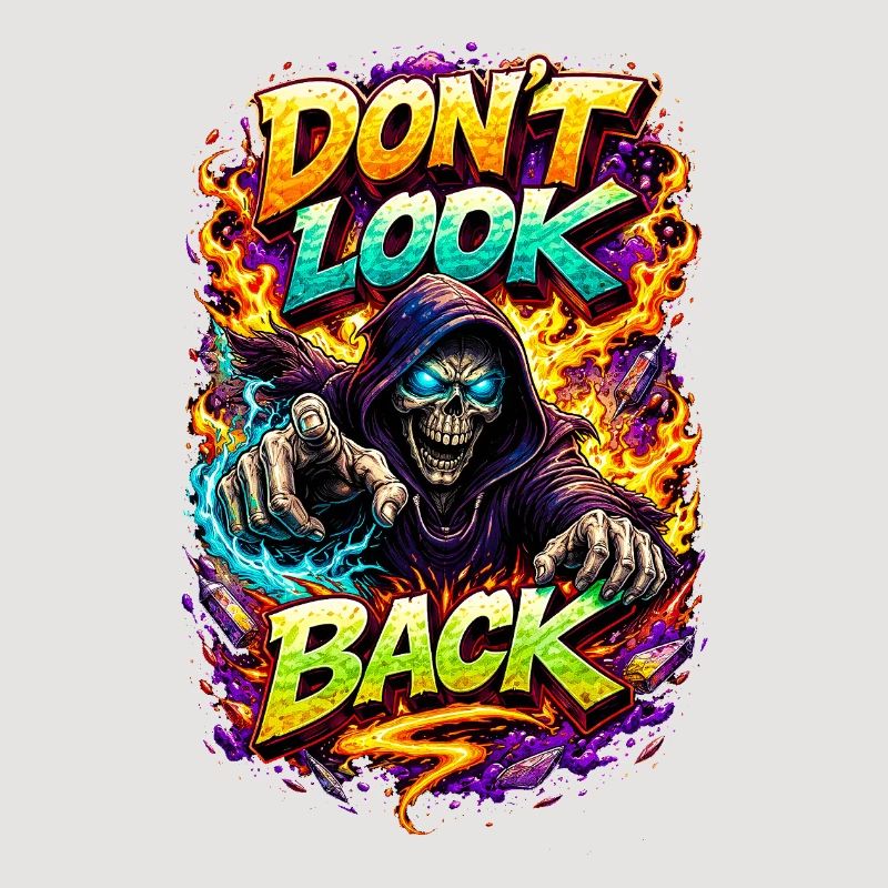 Dont Look Back Skeleton Neon
