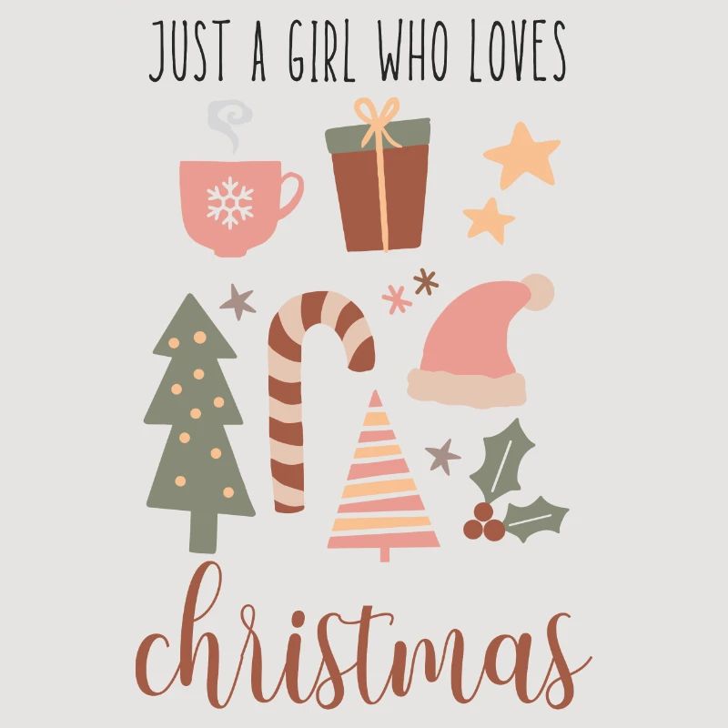 Boho Nur ein Mädchen, das Weihnachten liebt