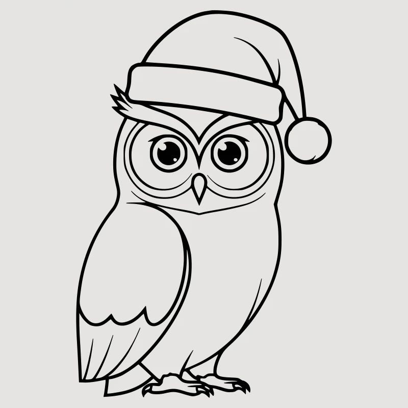 Weihnachts-Eule Cartoon Illustration