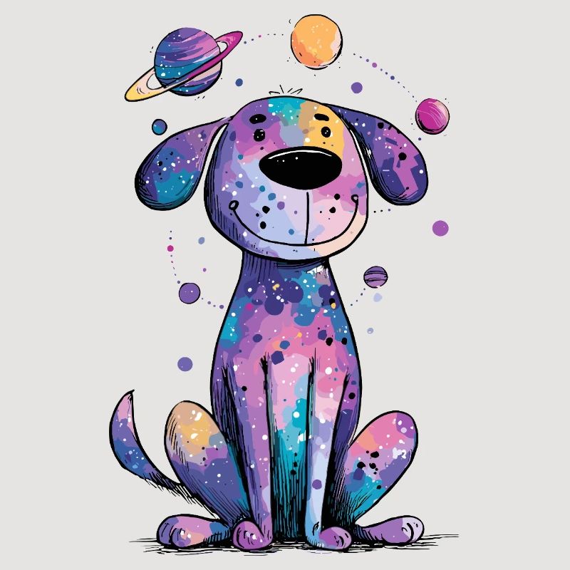 Chiot galactique dans l’espace
