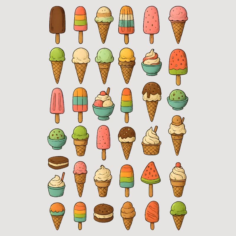 Bunte Eiscreme Vielfalt