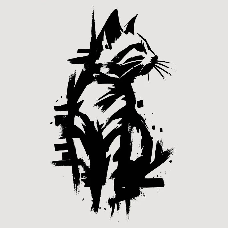 Conception de graffiti noir chat