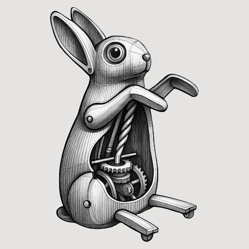 MECA RABBIT - black & white
