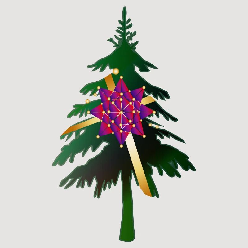 Christbaum oder Weihnachtsbaum & Geschenkschleife