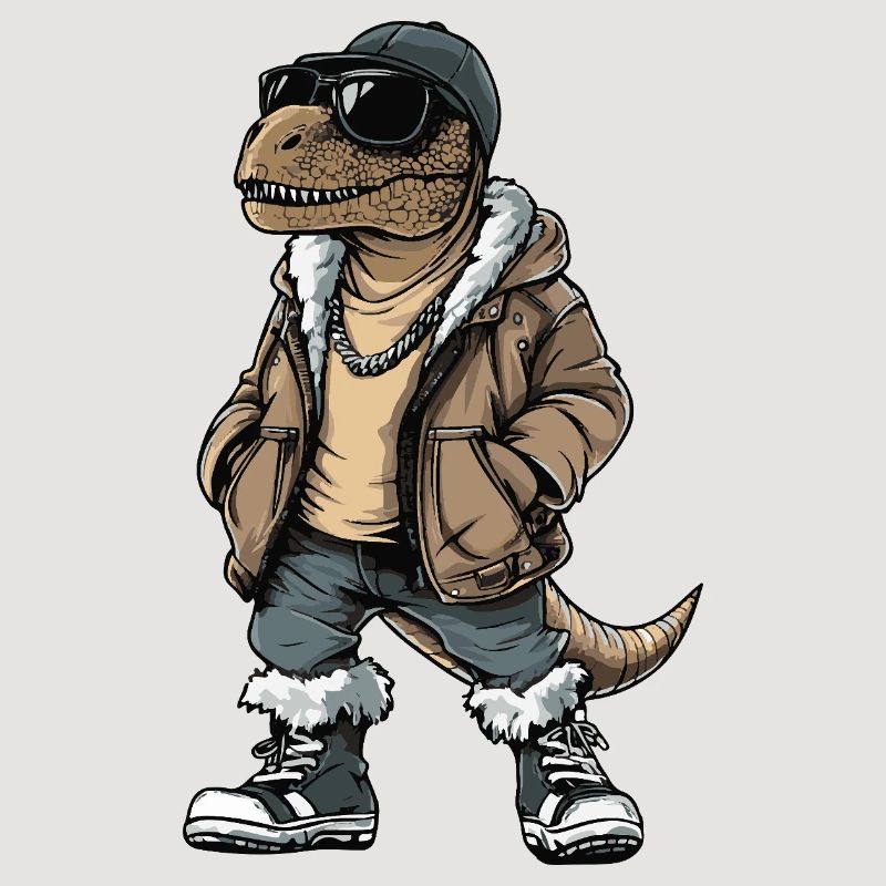 Dinosaur T-Rex Cool Winter