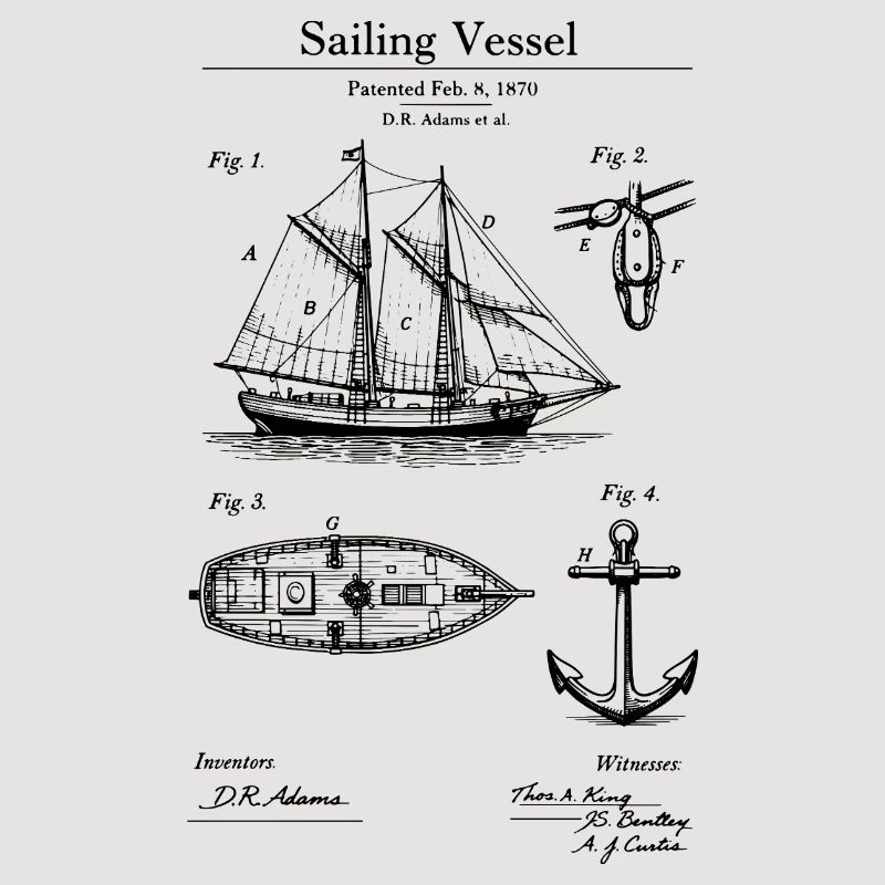 Conception classique du plan de navire à voile