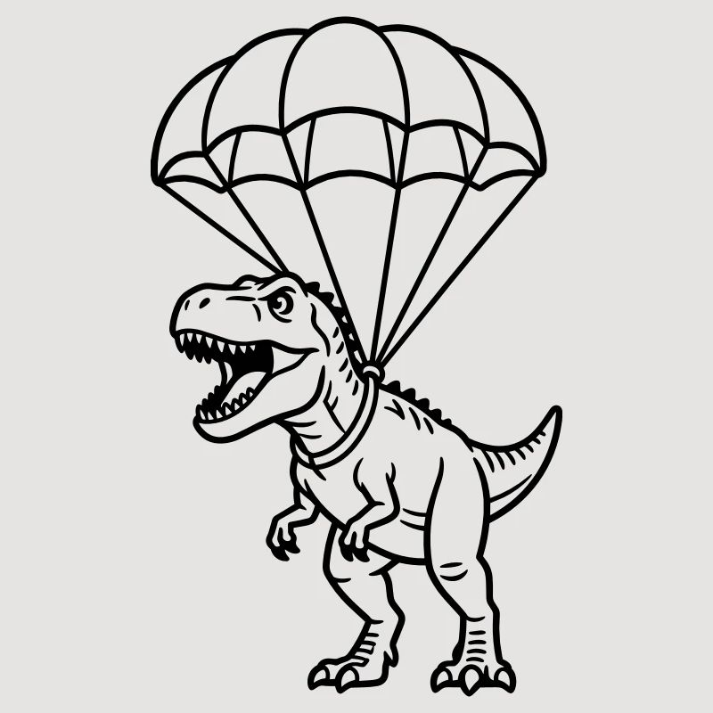 T Rex mit Fallschirm