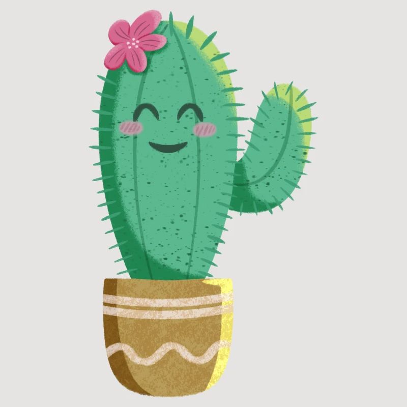 Cactus mignon avec fleur