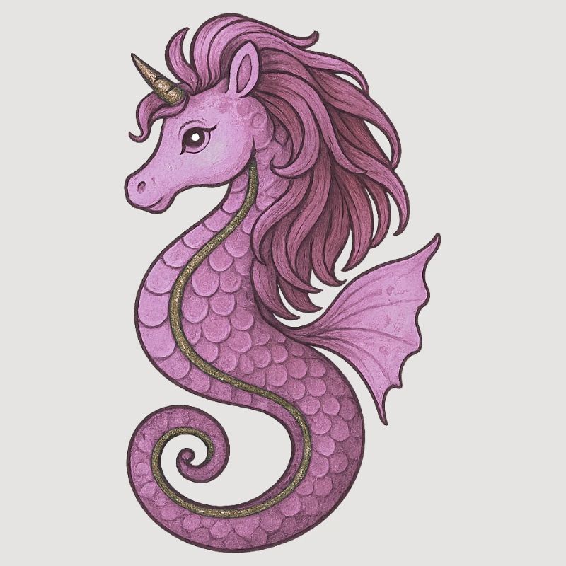 Seepferdchen-Einhorn Pink Violet