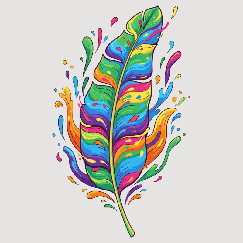 Regenbogenfeder Farbexplosion