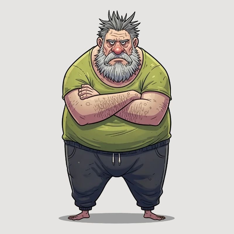 Dessin animé géant grognonneux