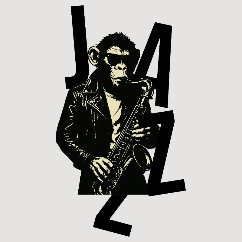 Singe saxophone en cuir
