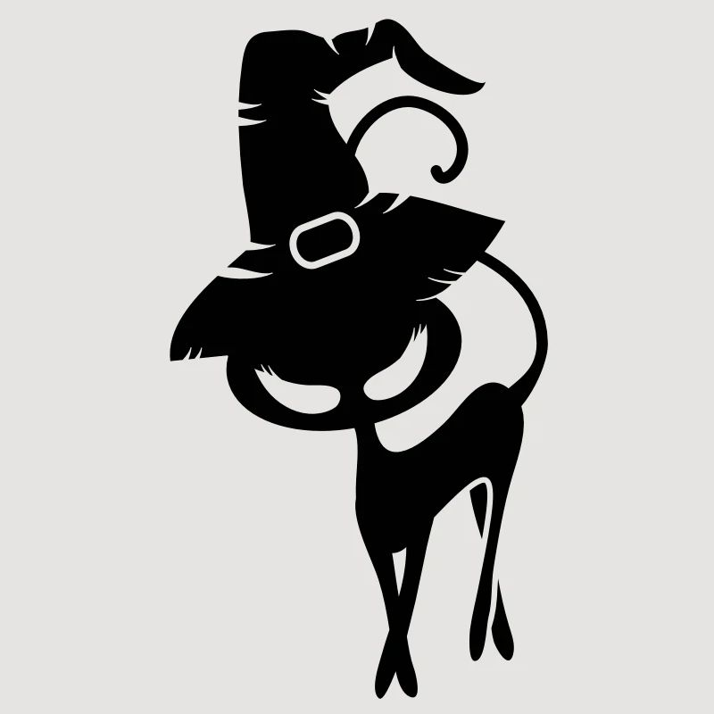 A black cat with Witchhat