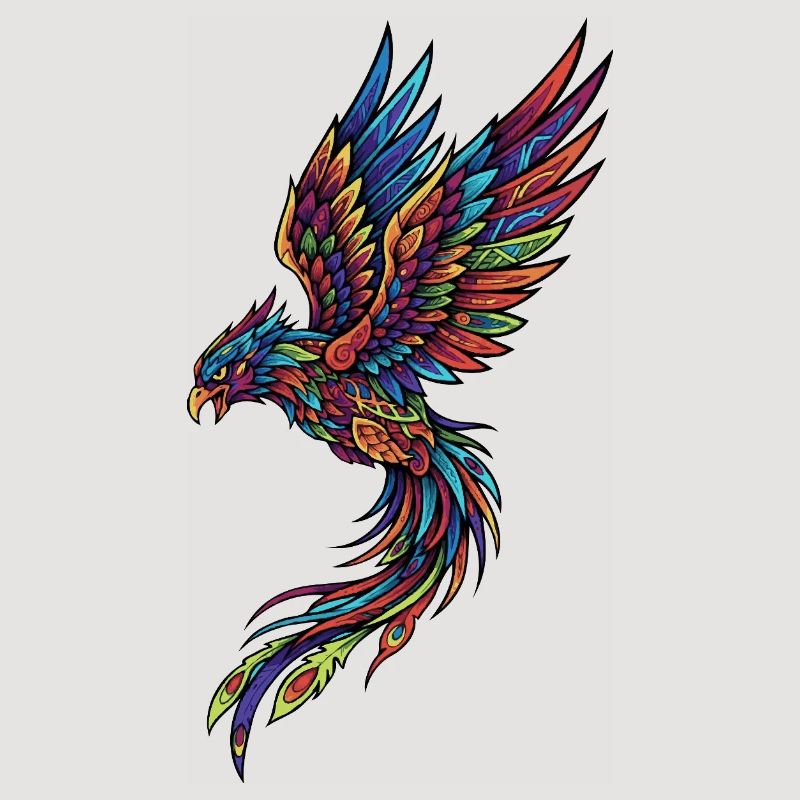 Neon Phoenix on Black