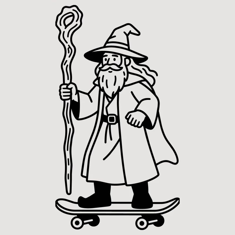 Wizard sur skateboard