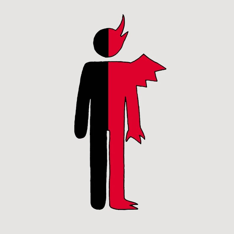 Mann oder Dämon Piktogramm