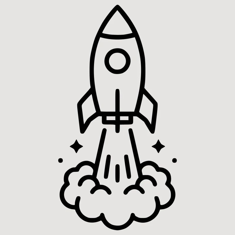 Icône spatiale de lancement de fusée