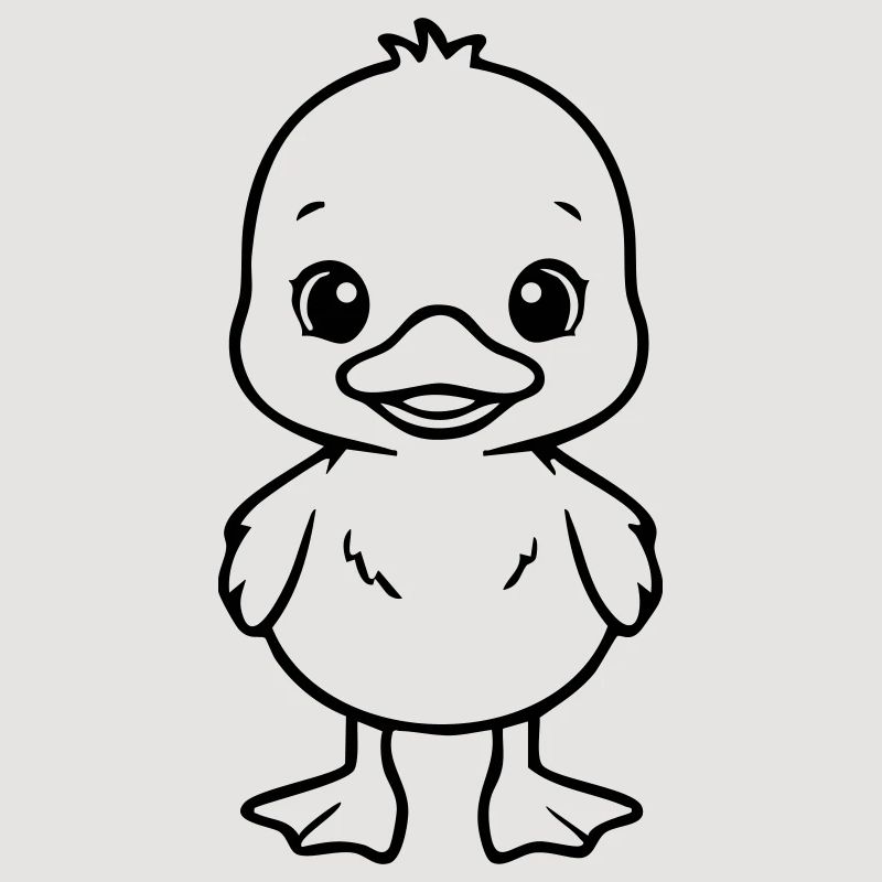 Bébé canard mignon – Design noir et blanc