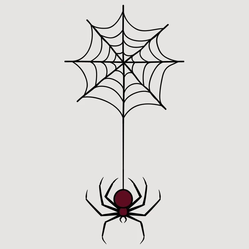 Spooky Halloween Spider in Web