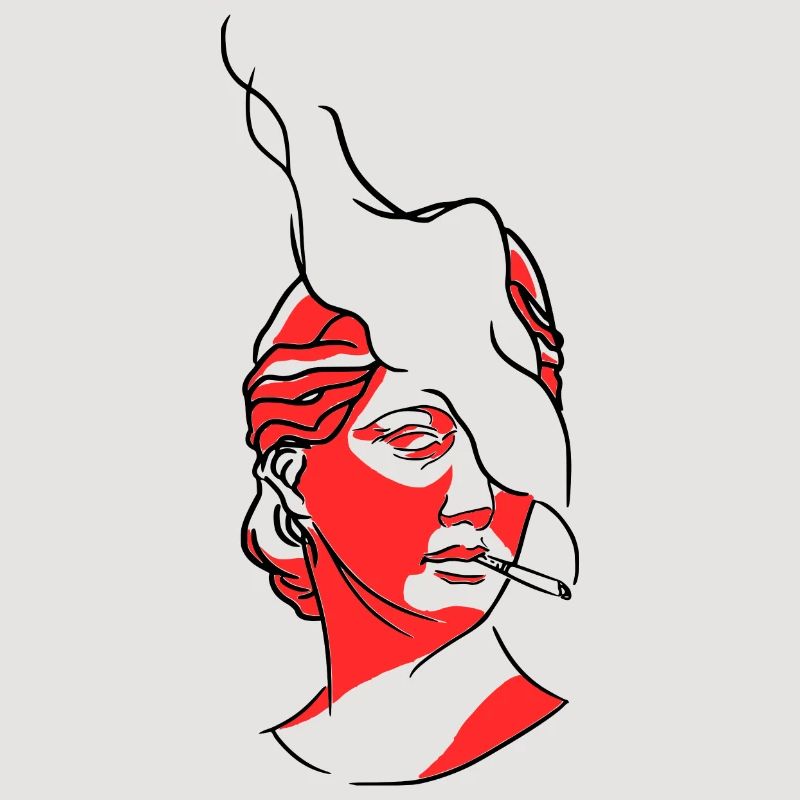 Smoking statue