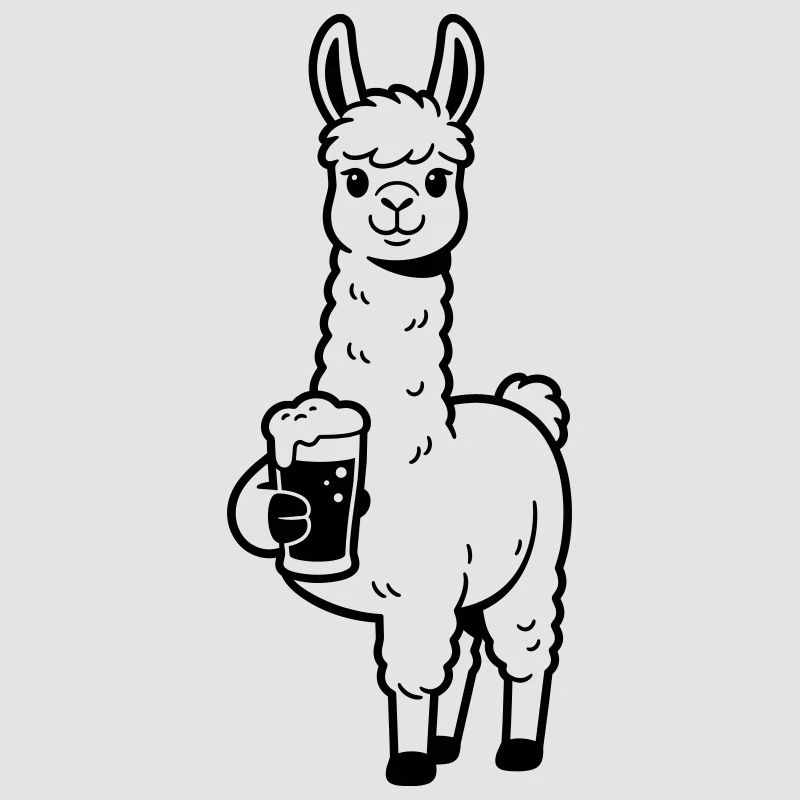 Llama mit Bier