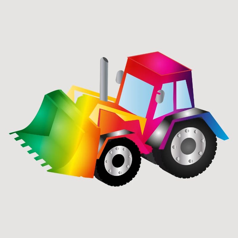 Regenbogen-Bagger voller Farbenfreude
