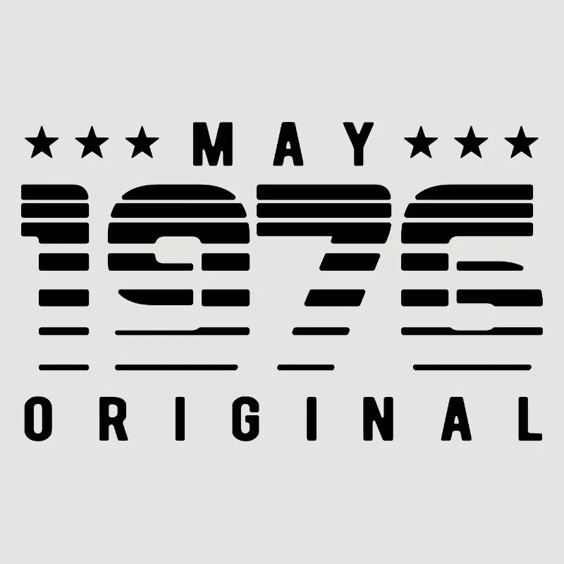 May 1976 Original Striped Vintage Geburtstag