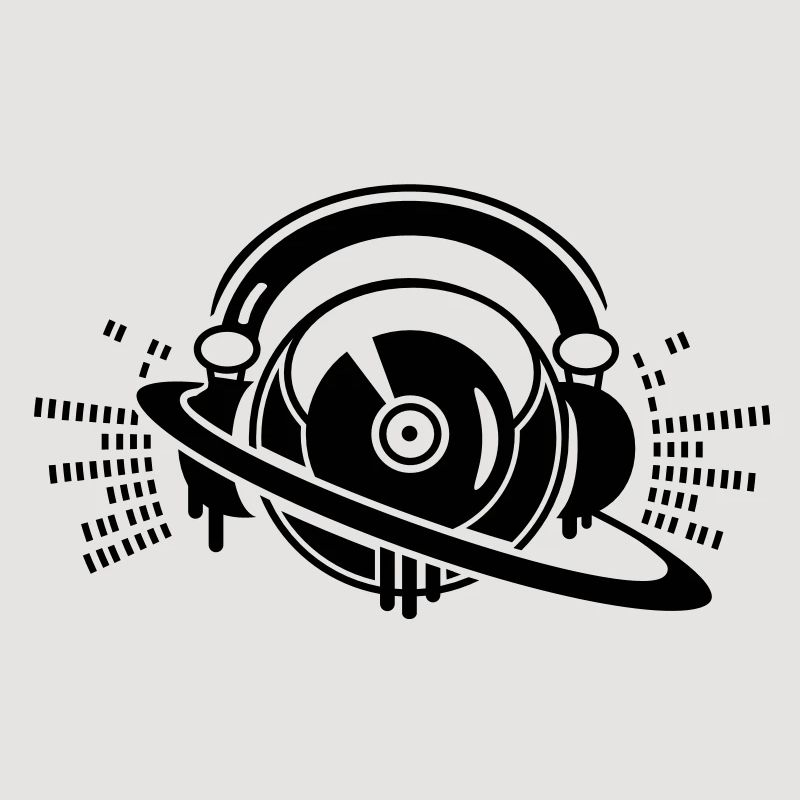 DJ- Plattenpult mit Kopfhörer Logo