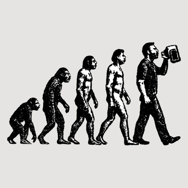 Evolution zum Biertrinker Grunge Design