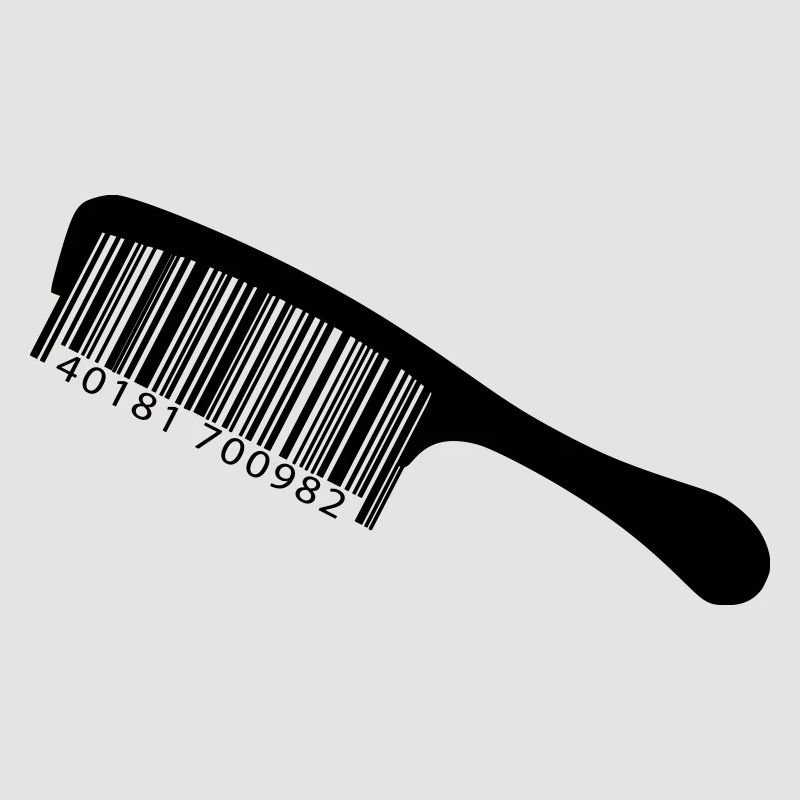 Illustration peigne avec code-barre