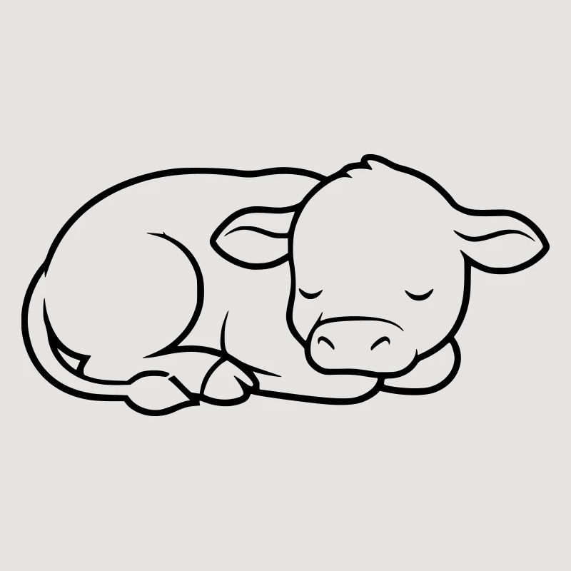 Veau endormi Vache bébé mignon
