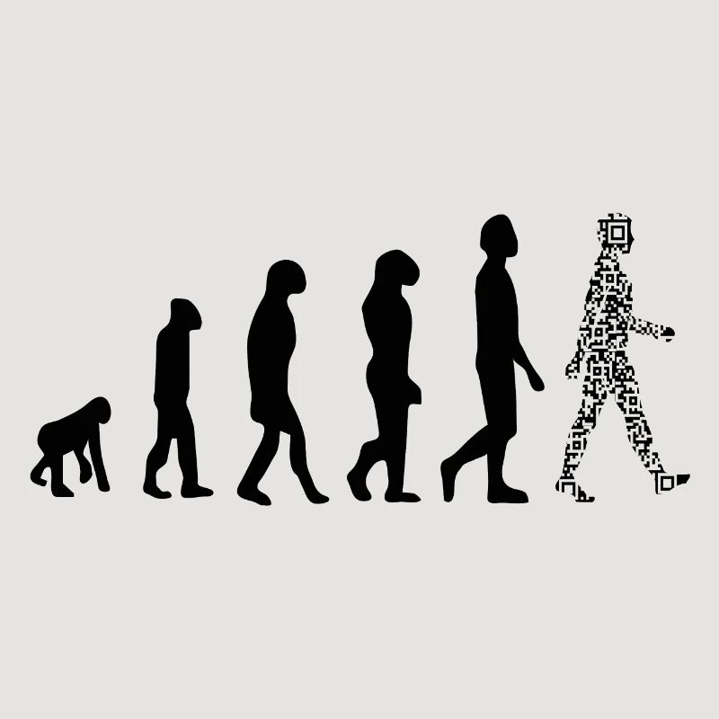 Evolution QR Code - Humor Gesundheits-Pass