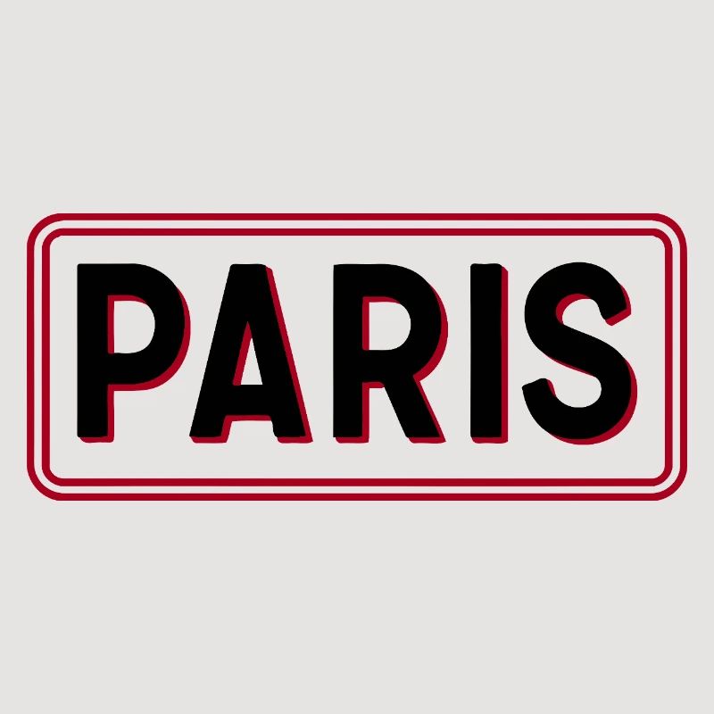 Paris Red Frame Typography