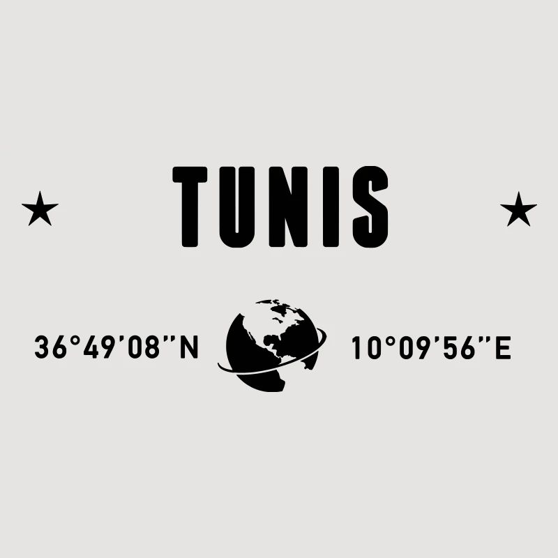 Tunis Tunisia Coordinates Gps Globe