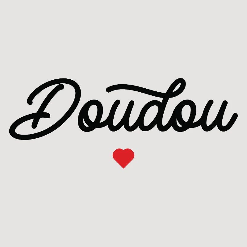 Doudou Coeur Script Noir