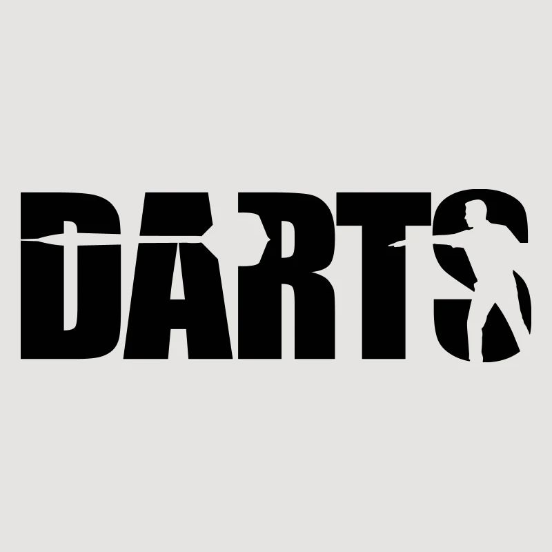 Darts Typography with Silhouette Professional Darts Player