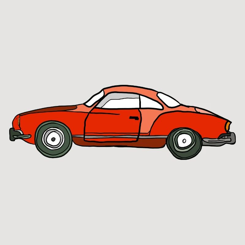 Roter Oldtimer Seitenansicht