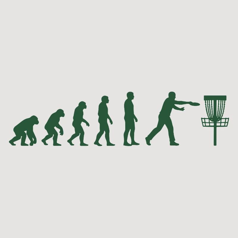 Disc Golf Evolution Lustiger Discgolfer Fliegender Disc
