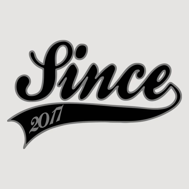 Since 2017 Vintage Script | Retro Anniversary Art
