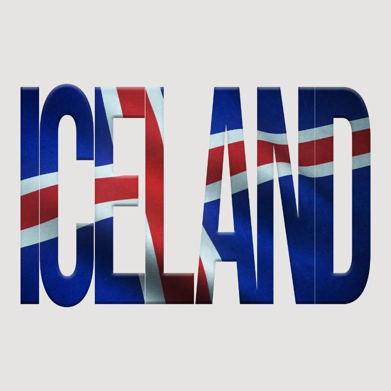 Island Design mit Flaggenmuster