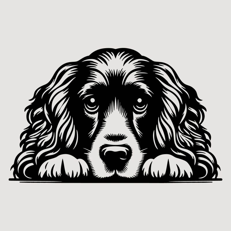 Cocker Spaniel Kopf mit Pfoten