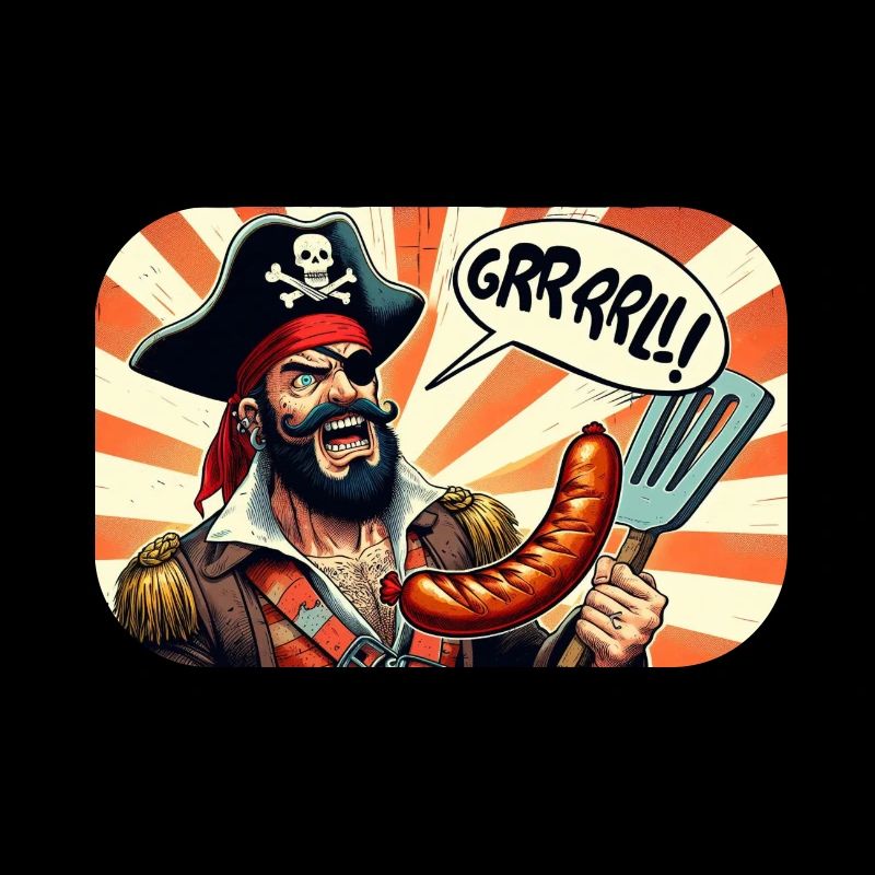 Pirat mit Wurstgrill