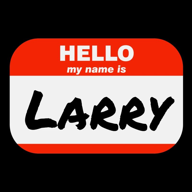 Hello My Name Is Larry Red Label with First Name