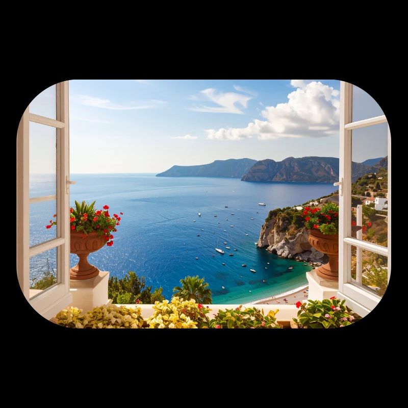 Panoramablick auf die Mittelmeerküste