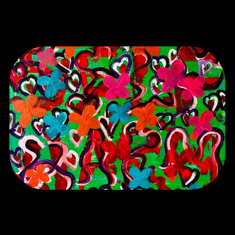 Explosion de couleurs de cœurs et de fleurs