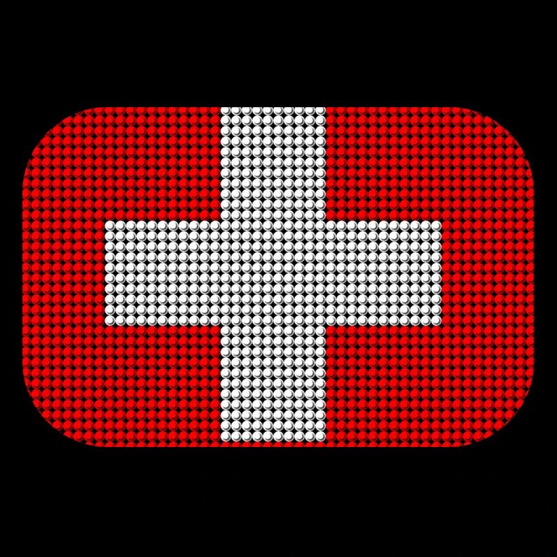 Drapeau suisse - Mosaïque perlée