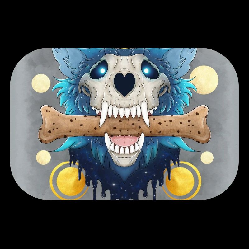 Hellhound Skull - Wolf Skull & Bone Cookie - Poster