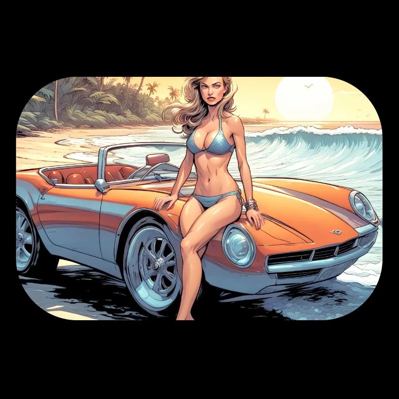 Mädchen mit Auto und Traumnatur 3