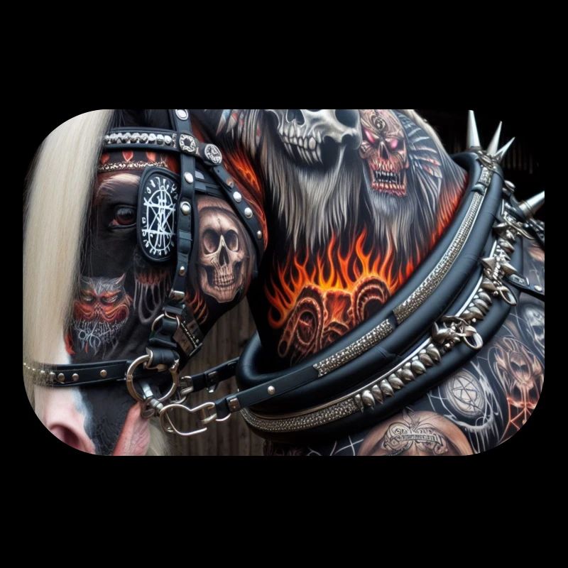 Cheval lourd tatoué