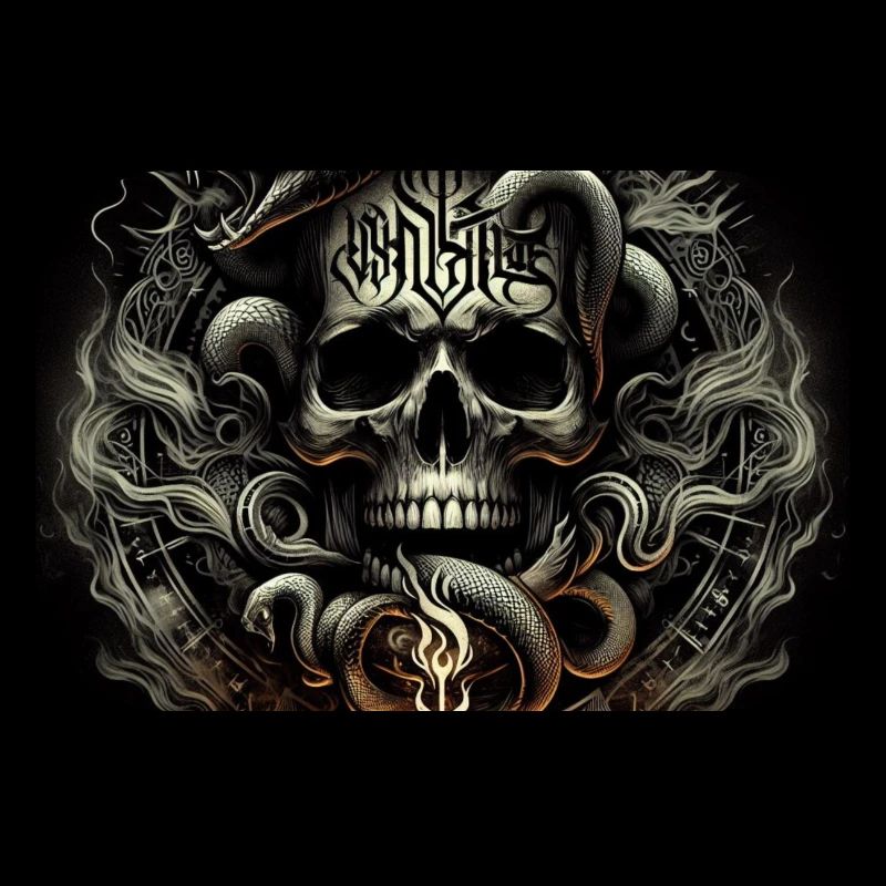 Crâne et serpents